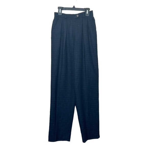 Ralph Lauren vintage blue plaid wool lined pleated pants size 2P - Picture 7 of 11